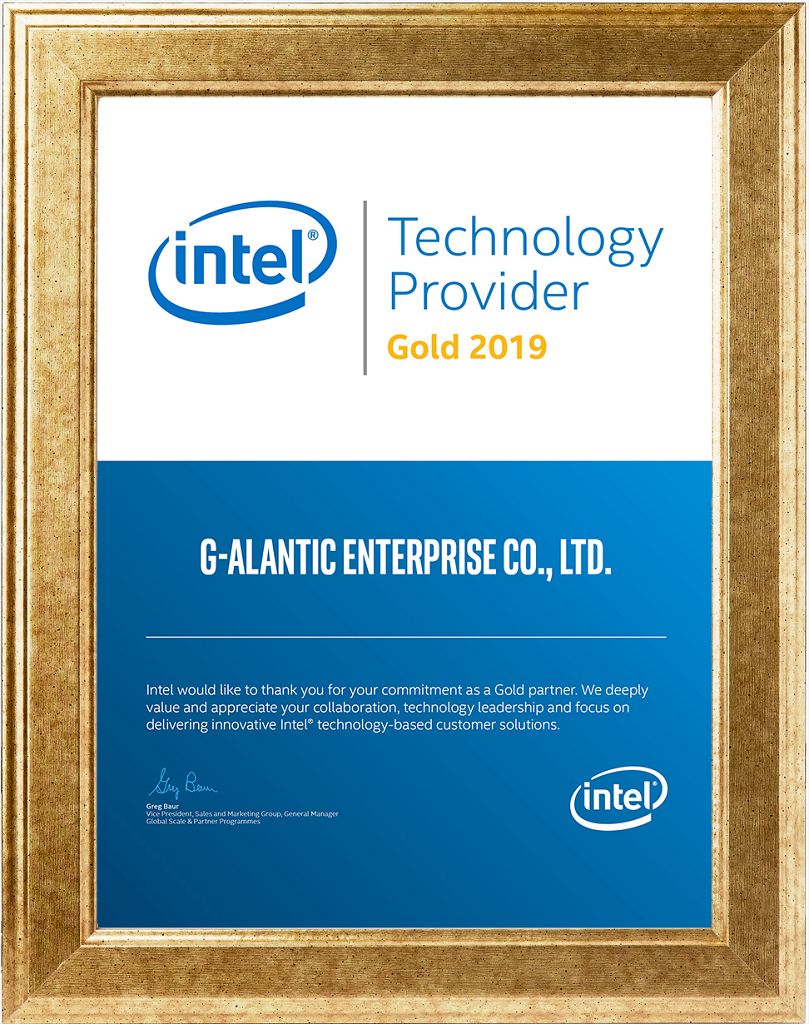 INTEL 2019 Gold Membership Certificate